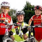 Children and police officer with bikes