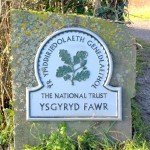 The national trust sign marking the start of teh Skirrid walk