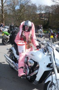 Fiona Beavan in biker bunny outfit