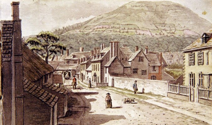 A watercolour of Monk Street in 1784 by Joshua Gosselin