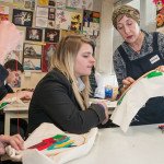 Local artist Amanda Caines works with pupils of King Henry VIII school